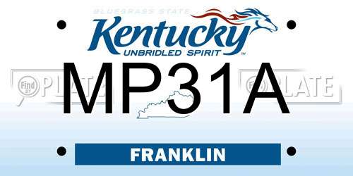 MP31A Kentucky License Plate