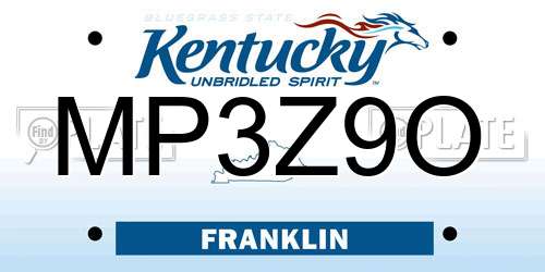 MP3Z9O Kentucky License Plate