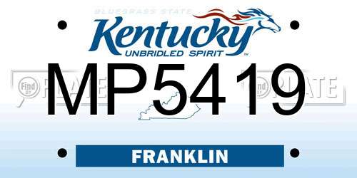 MP5419 Kentucky License Plate