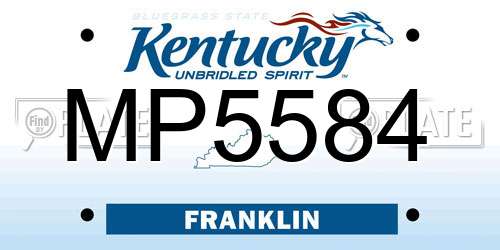 MP5584 Kentucky License Plate