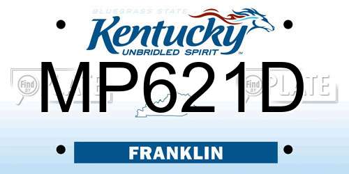 MP621D Kentucky License Plate