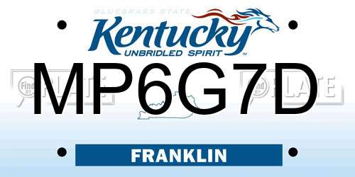 MP6G7D Kentucky License Plate