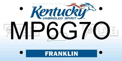 MP6G7O Kentucky License Plate