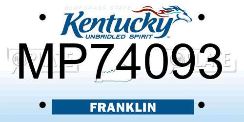 MP74093 Kentucky License Plate