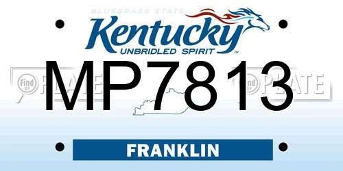 MP7813 Kentucky License Plate