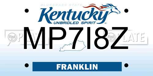 MP7I8Z Kentucky License Plate