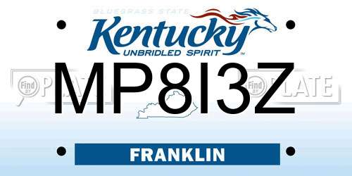 MP8I3Z Kentucky License Plate