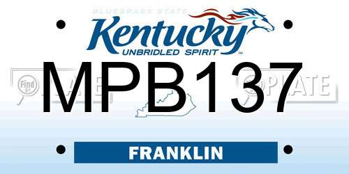 MPB137 Kentucky License Plate