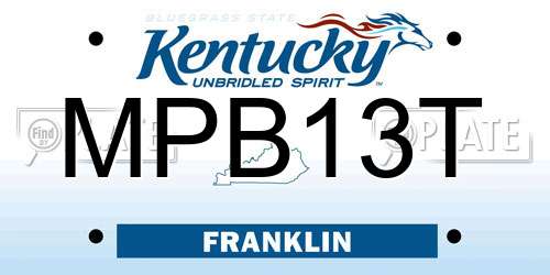 MPB13T Kentucky License Plate