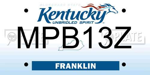 MPB13Z Kentucky License Plate