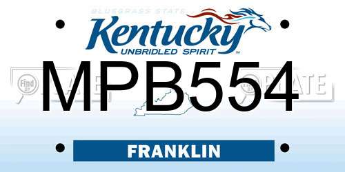 MPB554 Kentucky License Plate