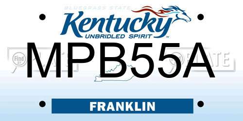 MPB55A Kentucky License Plate