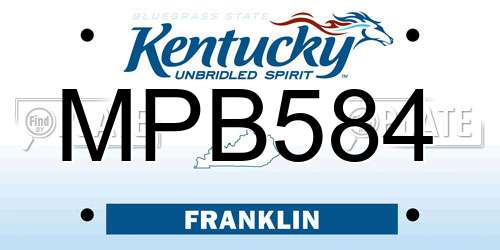 MPB584 Kentucky License Plate