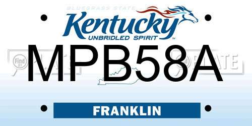 MPB58A Kentucky License Plate