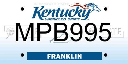 MPB995 Kentucky License Plate
