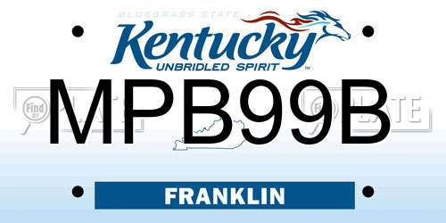 MPB99B Kentucky License Plate