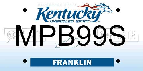 MPB99S Kentucky License Plate