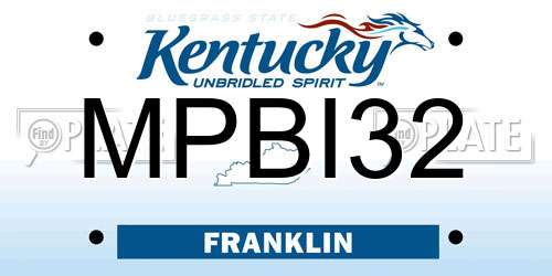 MPBI32 Kentucky License Plate