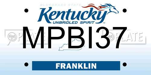 MPBI37 Kentucky License Plate