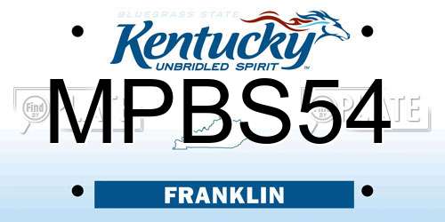 MPBS54 Kentucky License Plate