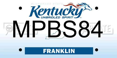 MPBS84 Kentucky License Plate