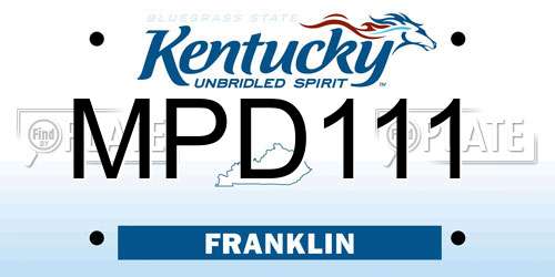 MPD111 Kentucky License Plate