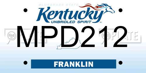 MPD212 Kentucky License Plate