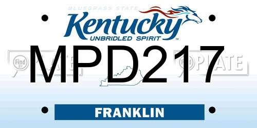 MPD217 Kentucky License Plate