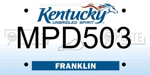 MPD503 Kentucky License Plate