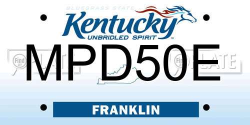 MPD50E Kentucky License Plate