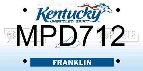 MPD712 Kentucky License Plate