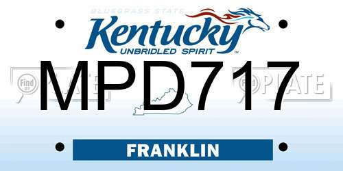 MPD717 Kentucky License Plate