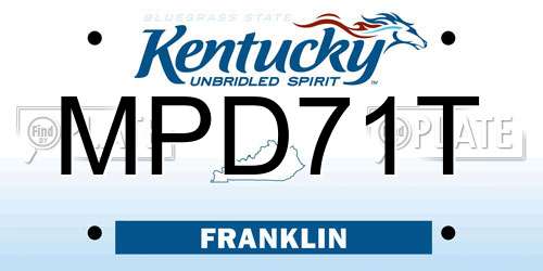 MPD71T Kentucky License Plate