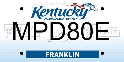 MPD80E Kentucky License Plate