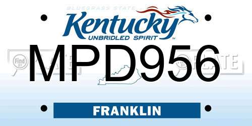 MPD956 Kentucky License Plate