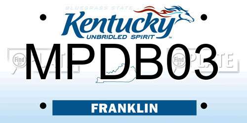 MPDB03 Kentucky License Plate