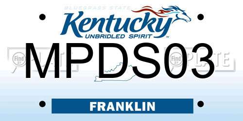 MPDS03 Kentucky License Plate
