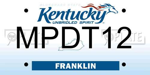 MPDT12 Kentucky License Plate