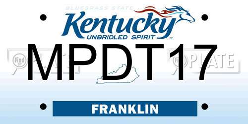 MPDT17 Kentucky License Plate