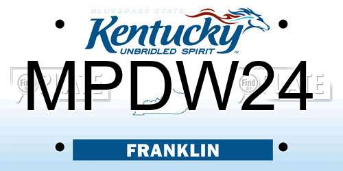MPDW24 Kentucky License Plate