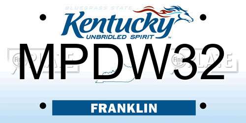 MPDW32 Kentucky License Plate