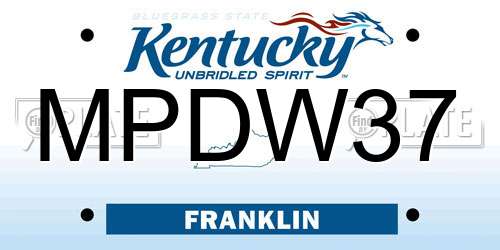 MPDW37 Kentucky License Plate