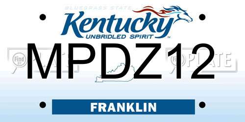 MPDZ12 Kentucky License Plate