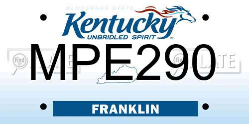 MPE290 Kentucky License Plate