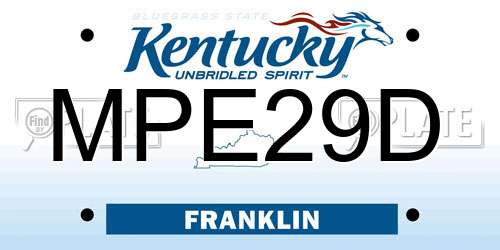 MPE29D Kentucky License Plate