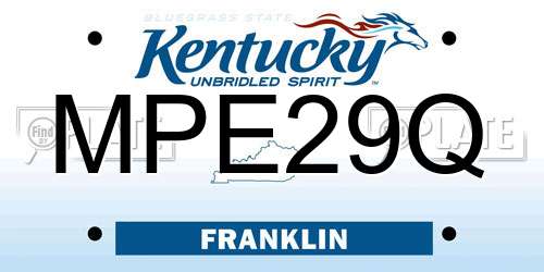 MPE29Q Kentucky License Plate