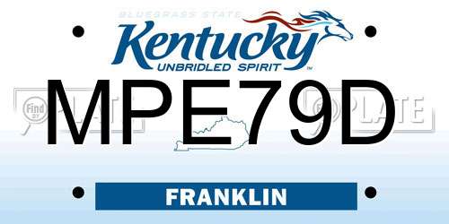 MPE79D Kentucky License Plate