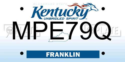 MPE79Q Kentucky License Plate