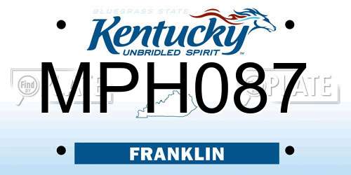 MPH087 Kentucky License Plate