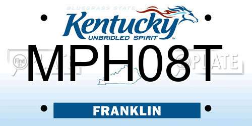 MPH08T Kentucky License Plate